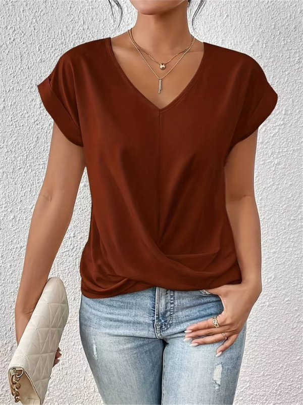 Remi | Women's Twist Front V-Neck Shirt