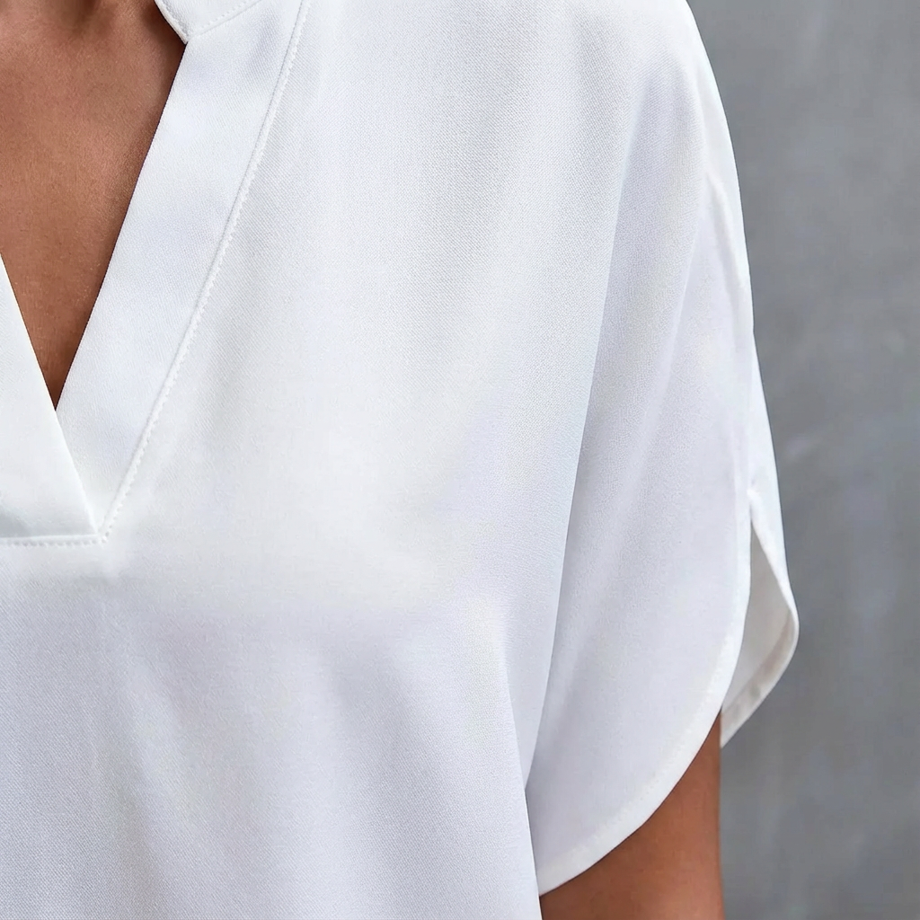 Saela | Women Blouse With V Neck | Short Sleeve