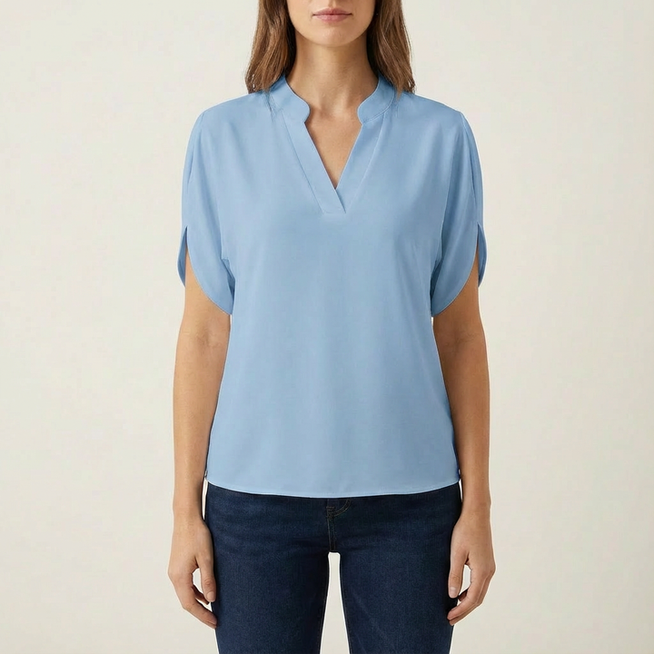 Saela | Women Blouse With V Neck | Short Sleeve