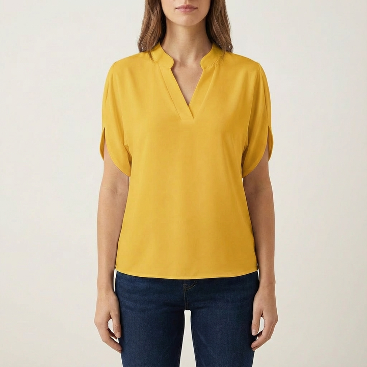 Saela | Women Blouse With V Neck | Short Sleeve