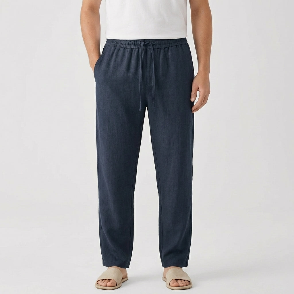 Sanne | Unisex Linen Drawstring Relaxed Trousers