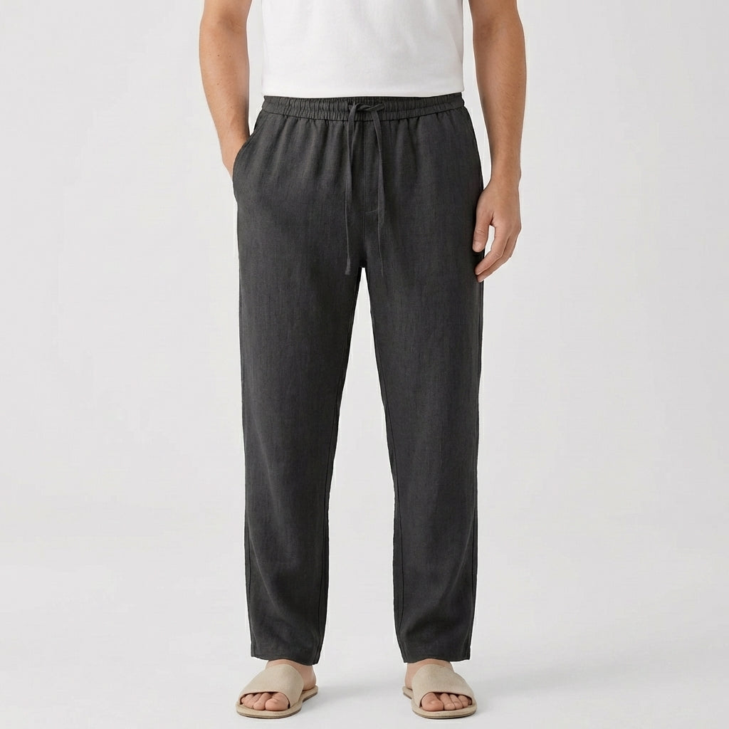 Sanne | Unisex Linen Drawstring Relaxed Trousers