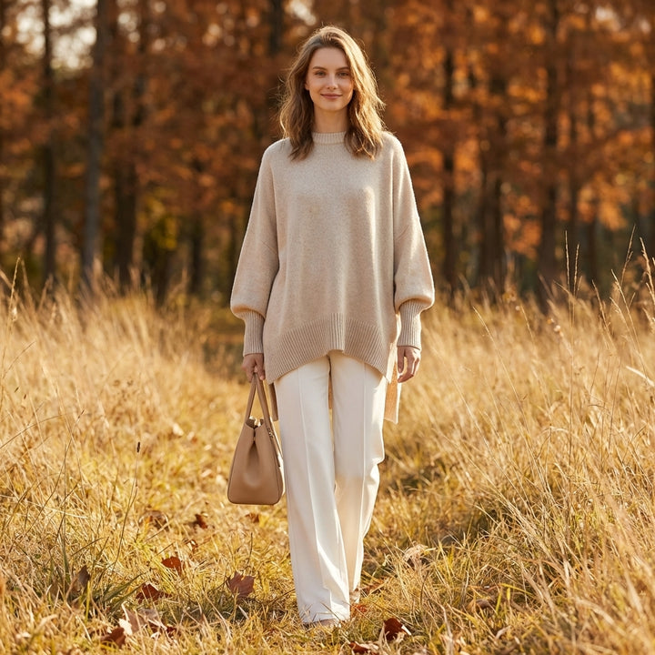 Sanne | Women's Cashmere Oversized Batwing Poncho Jumper