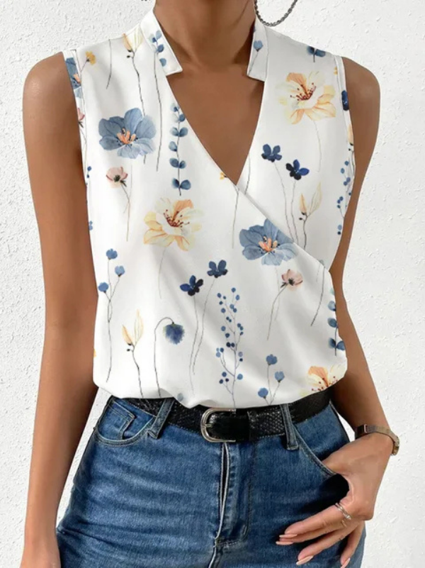 Sanne | Women's Sleeveless Wrap V-Neck Top