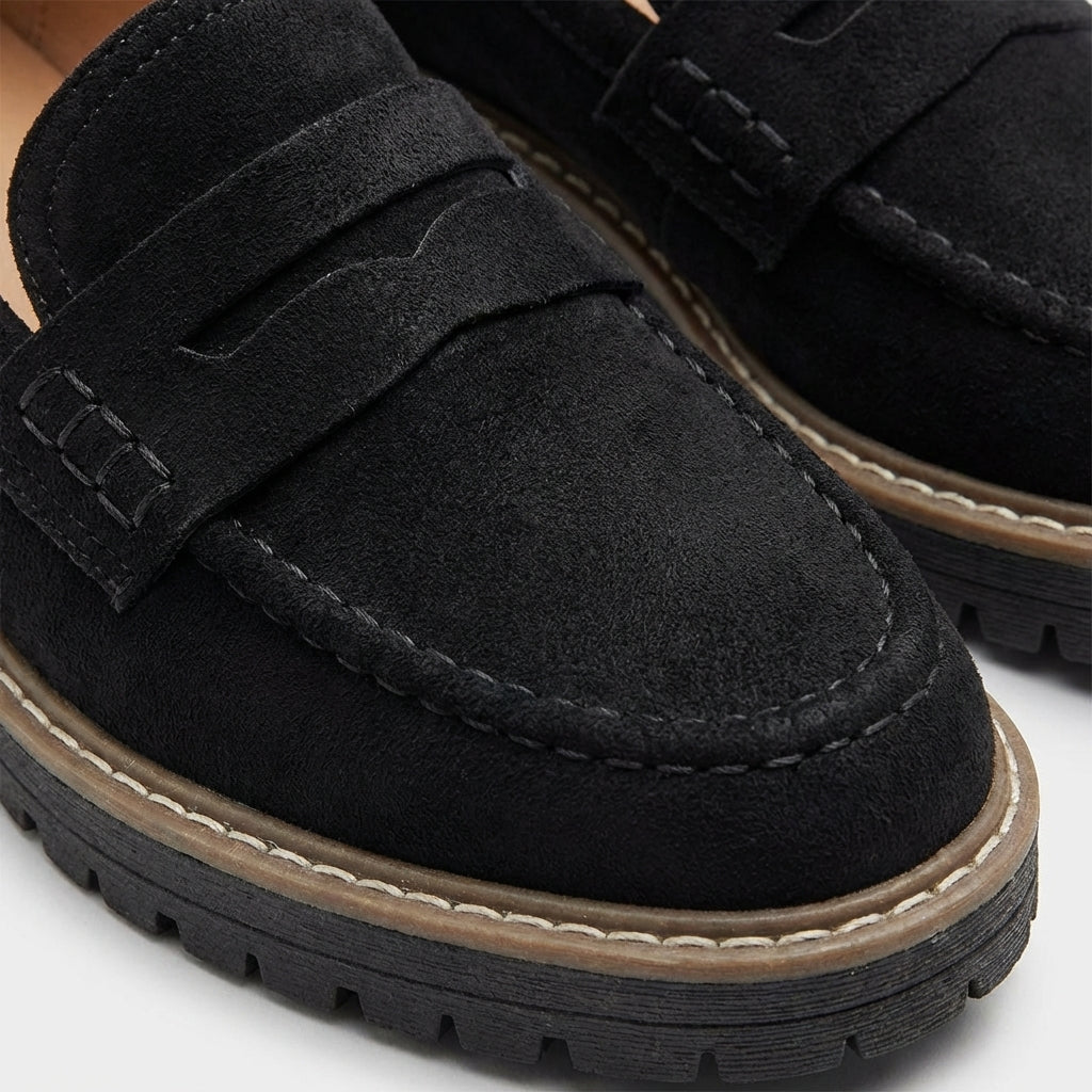 Sanne | Women's Suede Chunky Sole Penny Loafers
