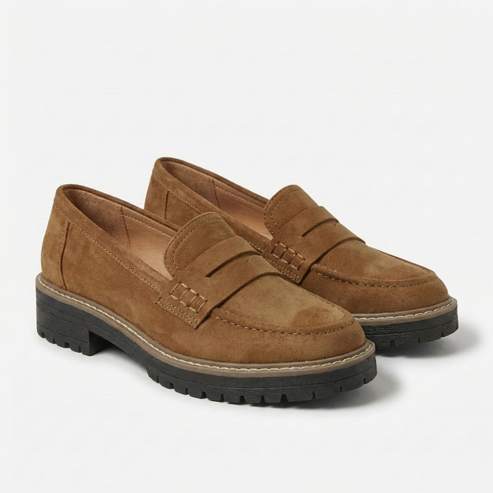 Sanne | Women's Suede Chunky Sole Penny Loafers