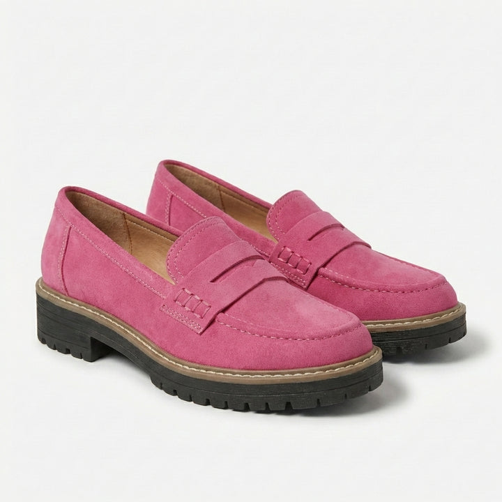 Sanne | Women's Suede Chunky Sole Penny Loafers