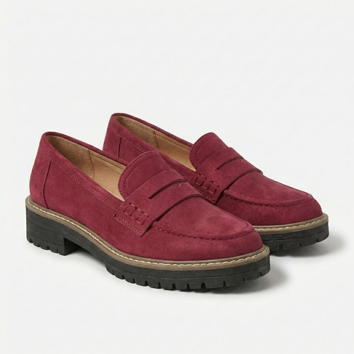 Sanne | Women's Suede Chunky Sole Penny Loafers