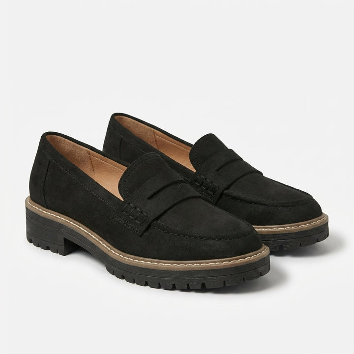 Sanne | Women's Suede Chunky Sole Penny Loafers