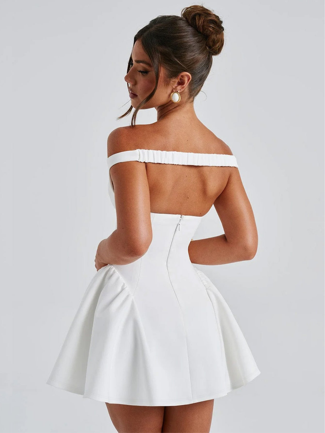 Scarlett | Women's Breathable Off-Shoulder A-Line Mini Cocktail Dress