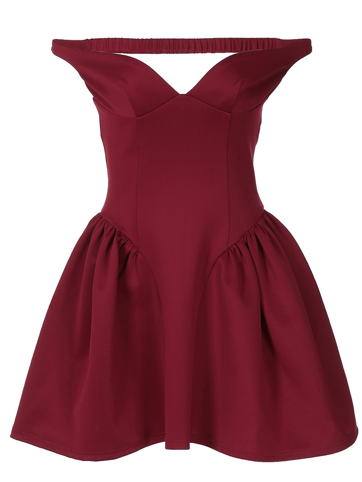 Scarlett | Women's Breathable Off-Shoulder A-Line Mini Cocktail Dress