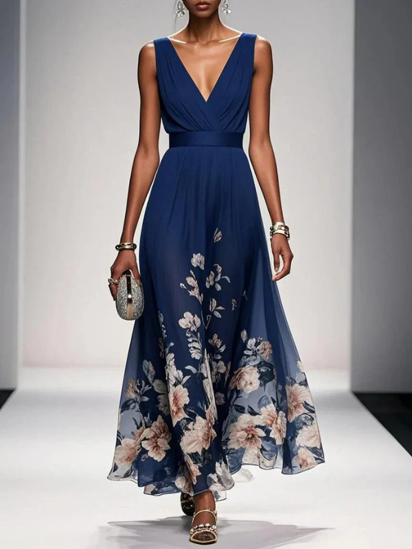 Seraphina | Women's V-Neck Floral Maxi Dress