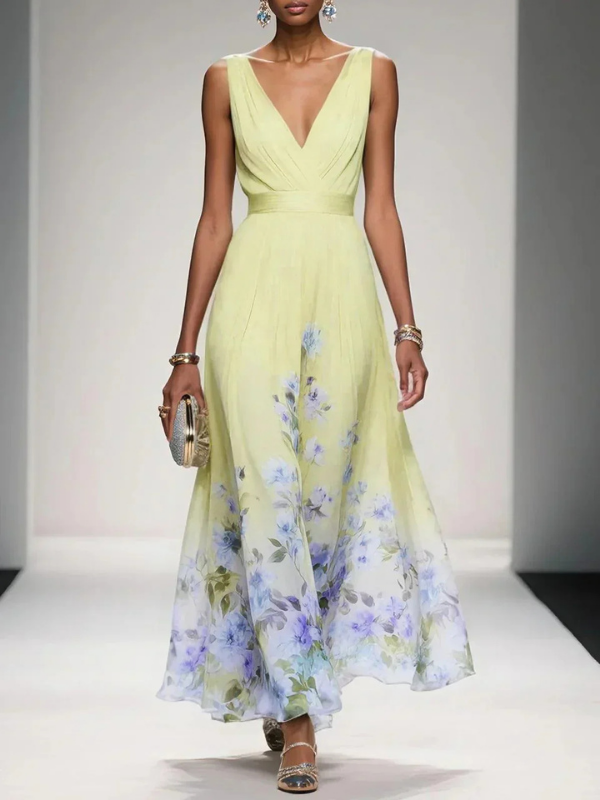 Seraphina | Women's V-Neck Floral Maxi Dress