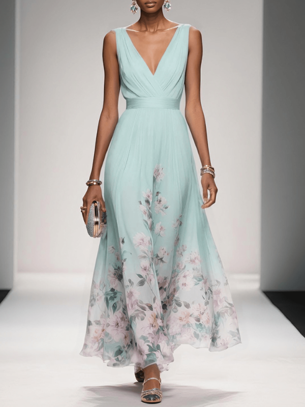 Seraphina | Women's V-Neck Floral Maxi Dress