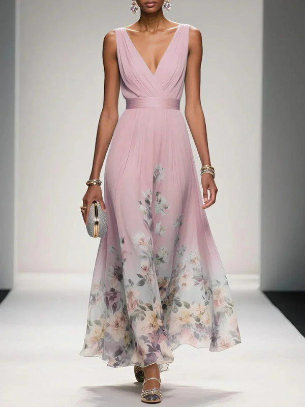 Seraphina | Women's V-Neck Floral Maxi Dress