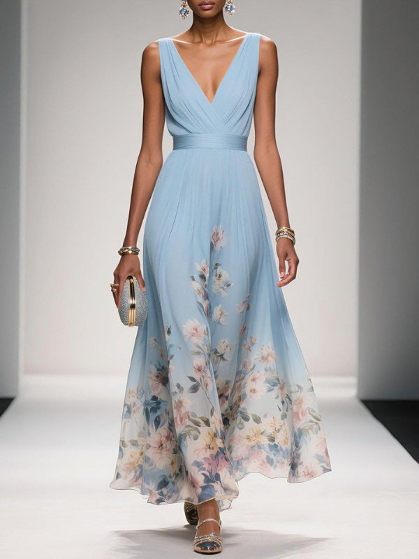Seraphina | Women's V-Neck Floral Maxi Dress