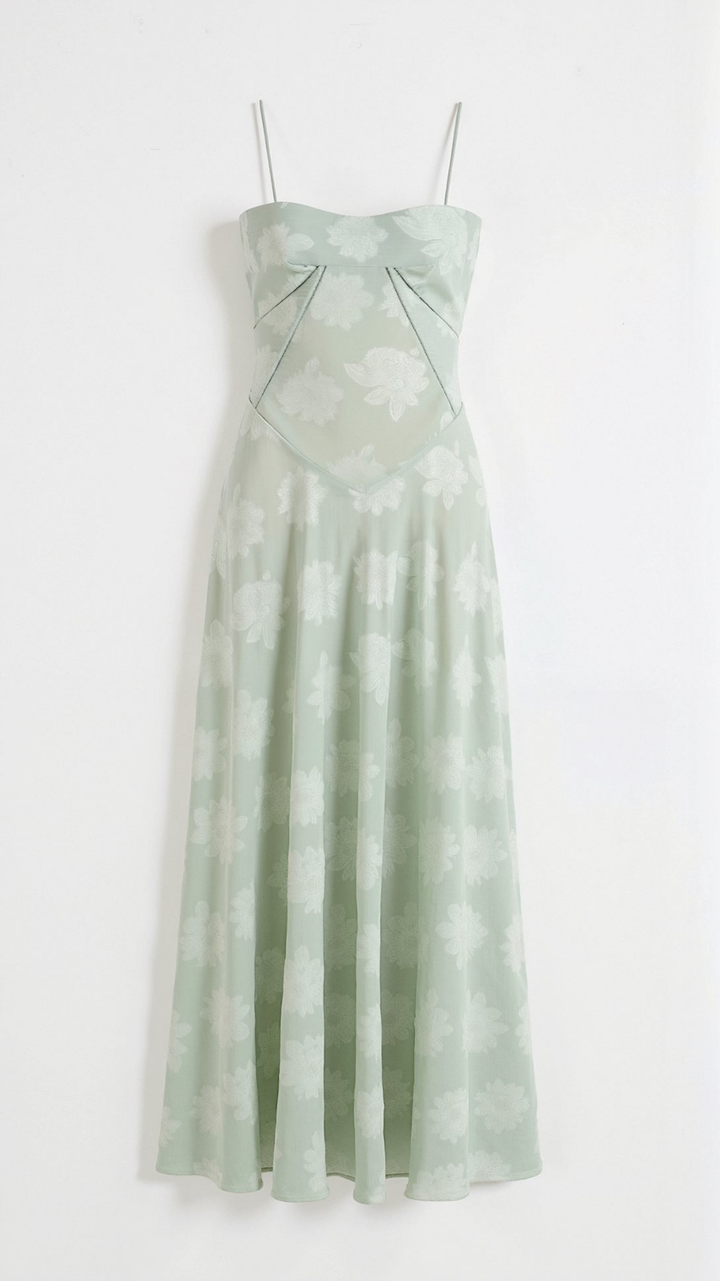 Seraphine | Women's Chiffon Jacquard Corset Maxi Wedding Guest Dress
