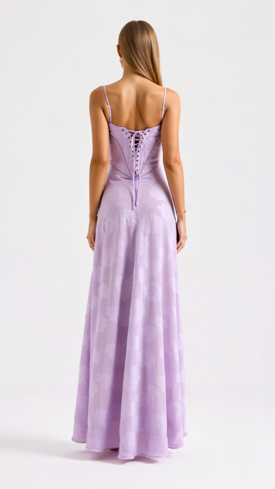 Seraphine | Women's Chiffon Jacquard Corset Maxi Wedding Guest Dress