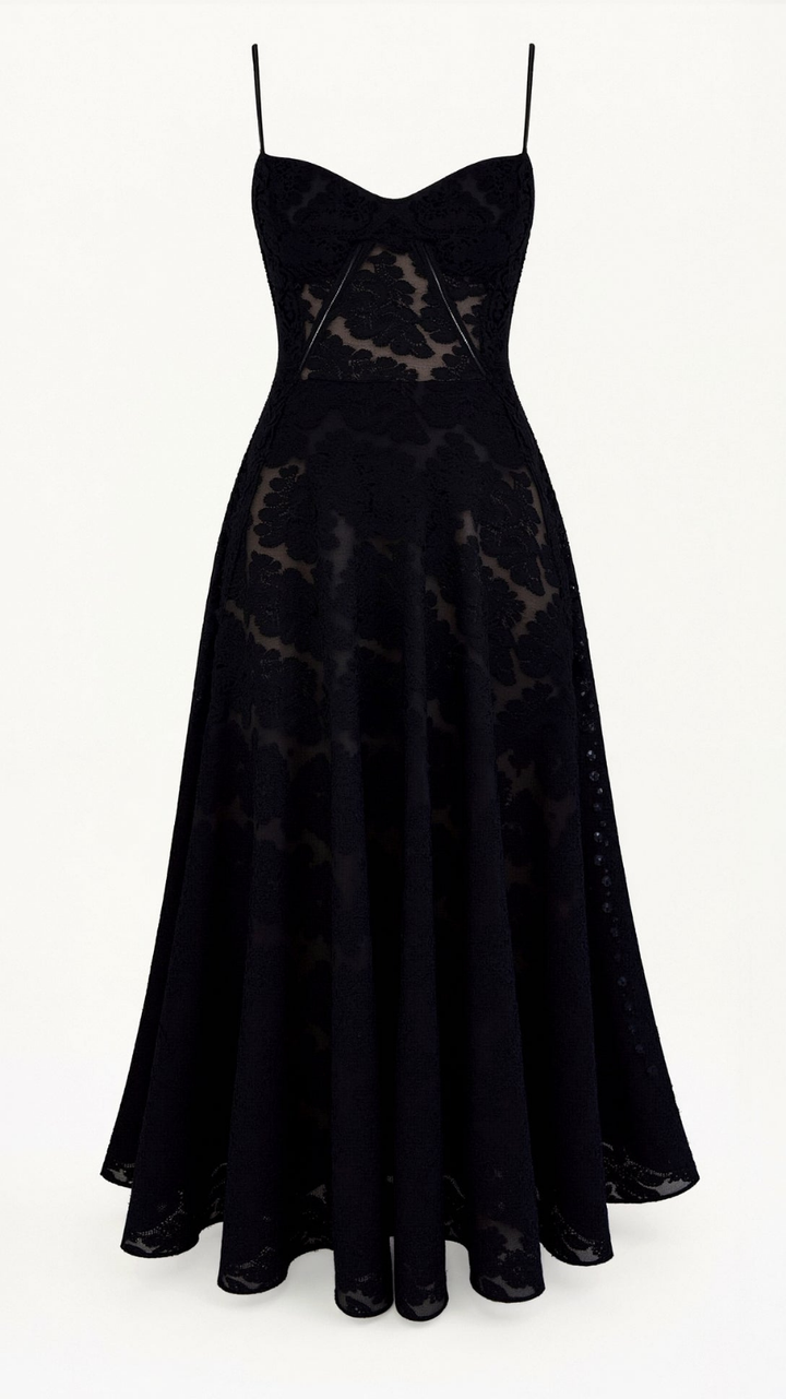 Seraphine | Women's Chiffon Jacquard Corset Maxi Wedding Guest Dress
