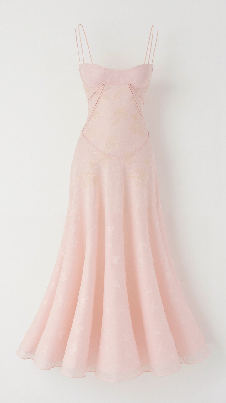 Seraphine | Women's Chiffon Jacquard Corset Maxi Wedding Guest Dress