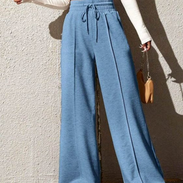 Sienna | Women's Cotton High-Waist Drawstring Wide-Leg Pants