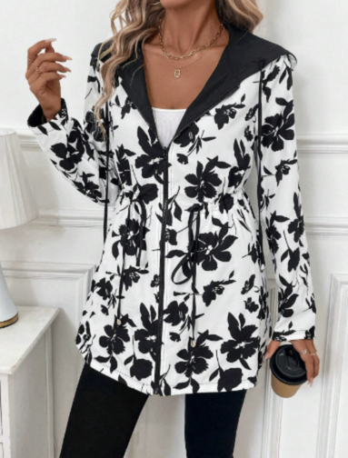 Sienna | Women's Fleece-Lined Reversible Animal Print Hooded Jacket