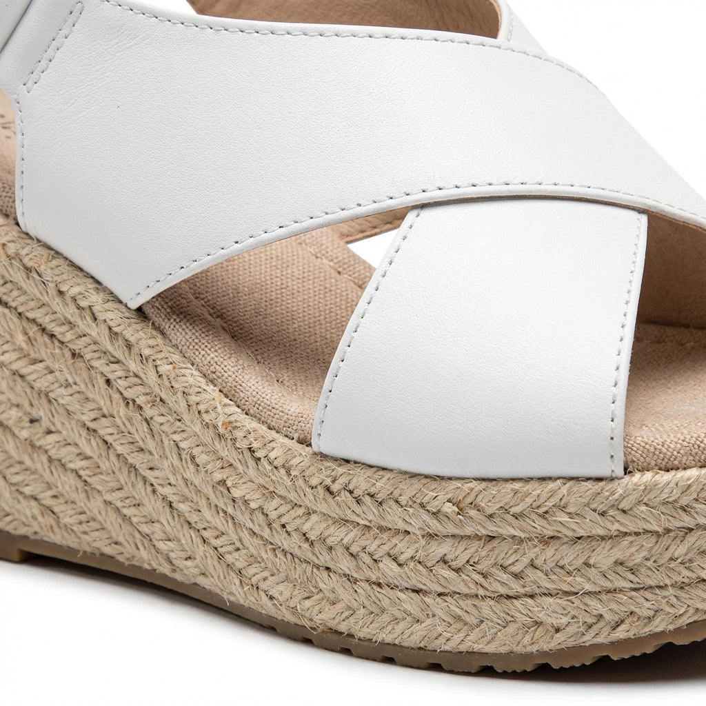 Sienna | Women's Leather Espadrille Wedge Sandals