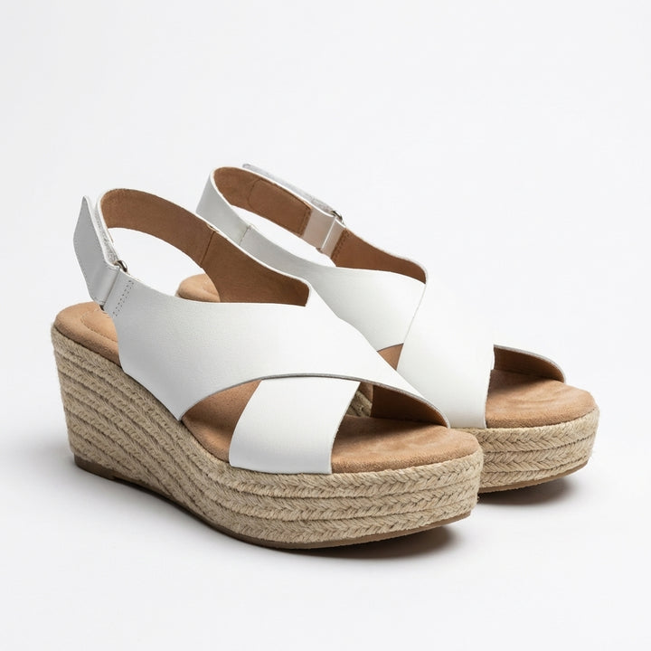 Sienna | Women's Leather Espadrille Wedge Sandals