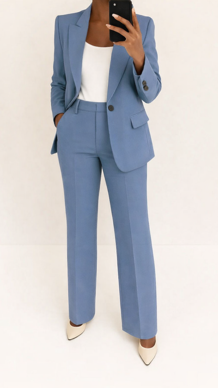 Sloane | Women's Breathable Structured Wide-Leg Tailored Suit Set