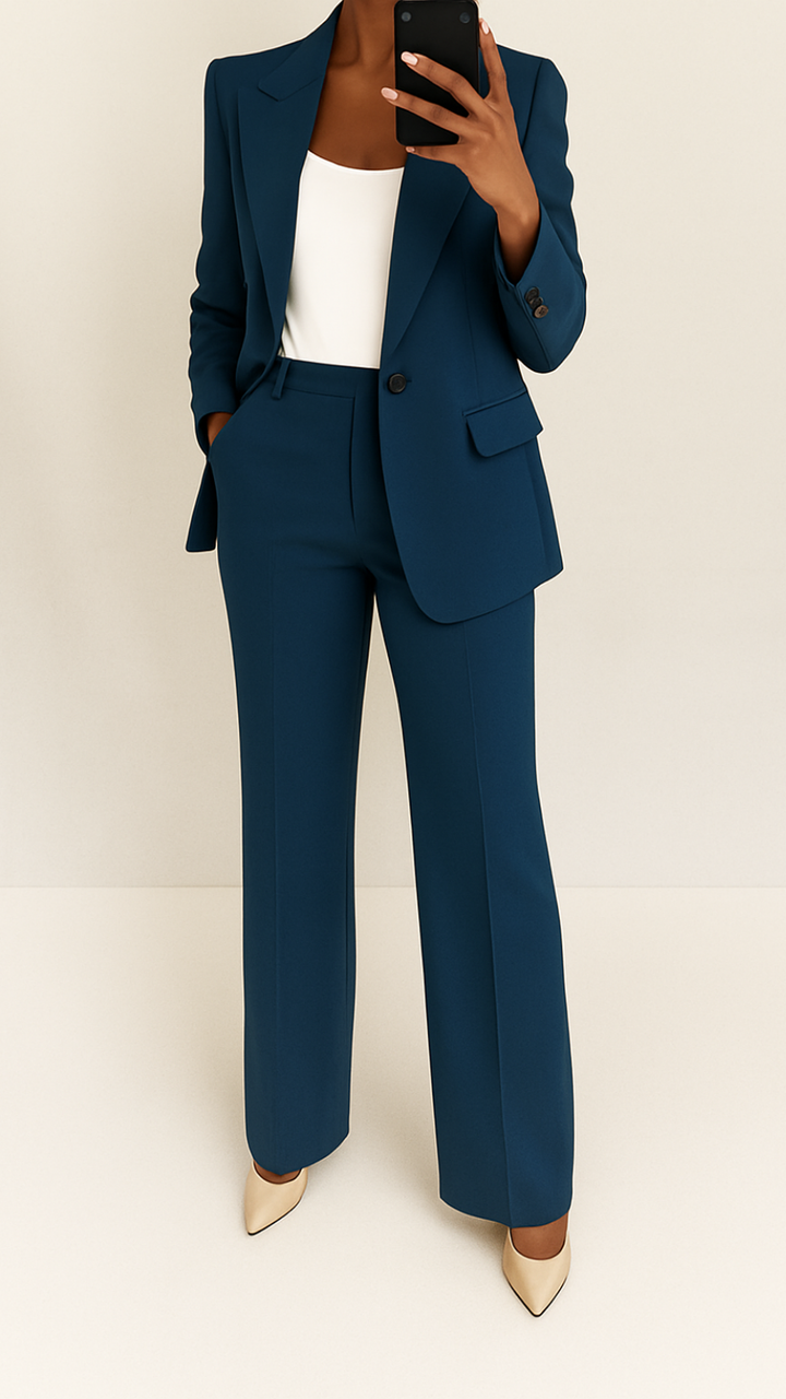 Sloane | Women's Breathable Structured Wide-Leg Tailored Suit Set