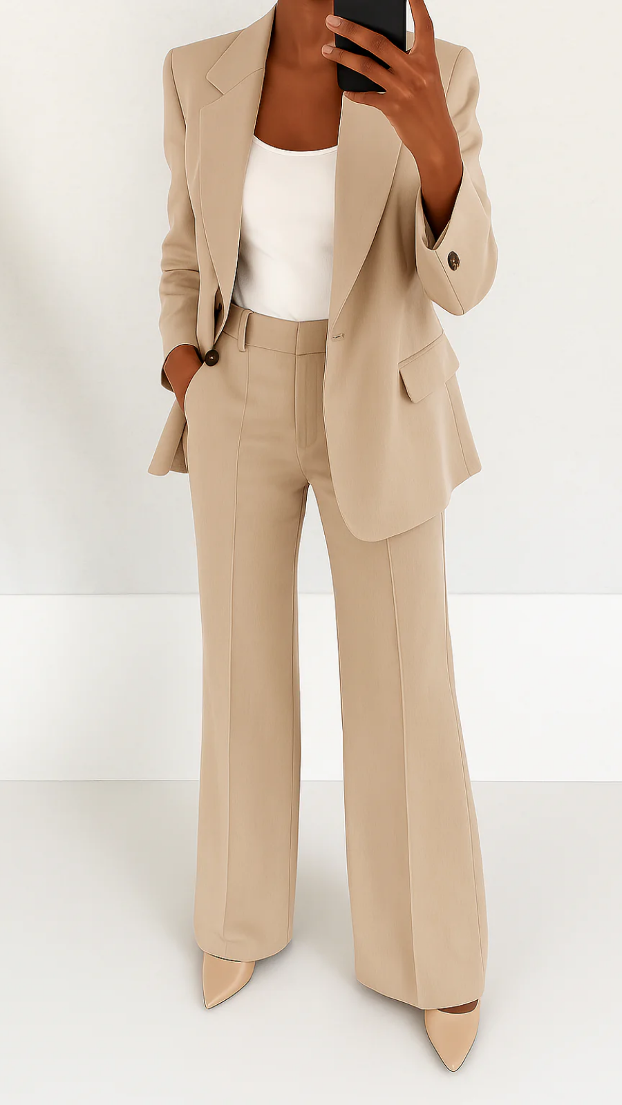 Sloane | Women's Breathable Structured Wide-Leg Tailored Suit Set