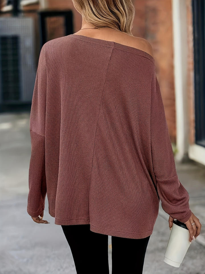 Sloane | Women's Off-Shoulder Batwing Poncho Shirt