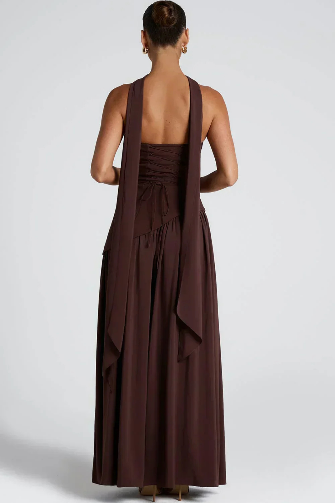 Soleil | Women's Stretch Strapless High Slit Maxi Wedding Guest Dress