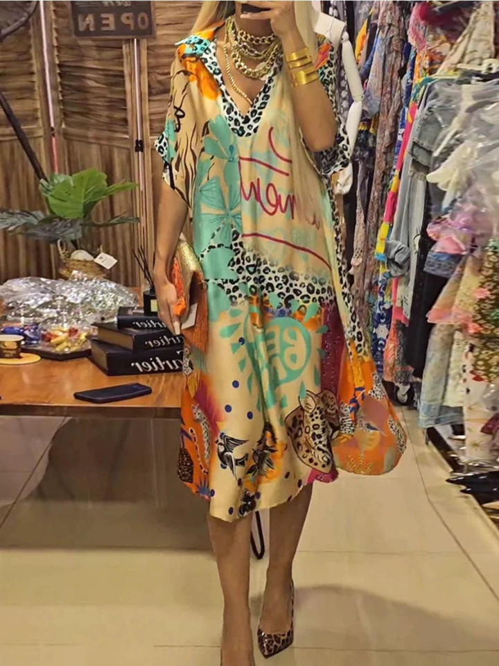 Suki | Women's Lightweight Graphic Print Oversized Tunic