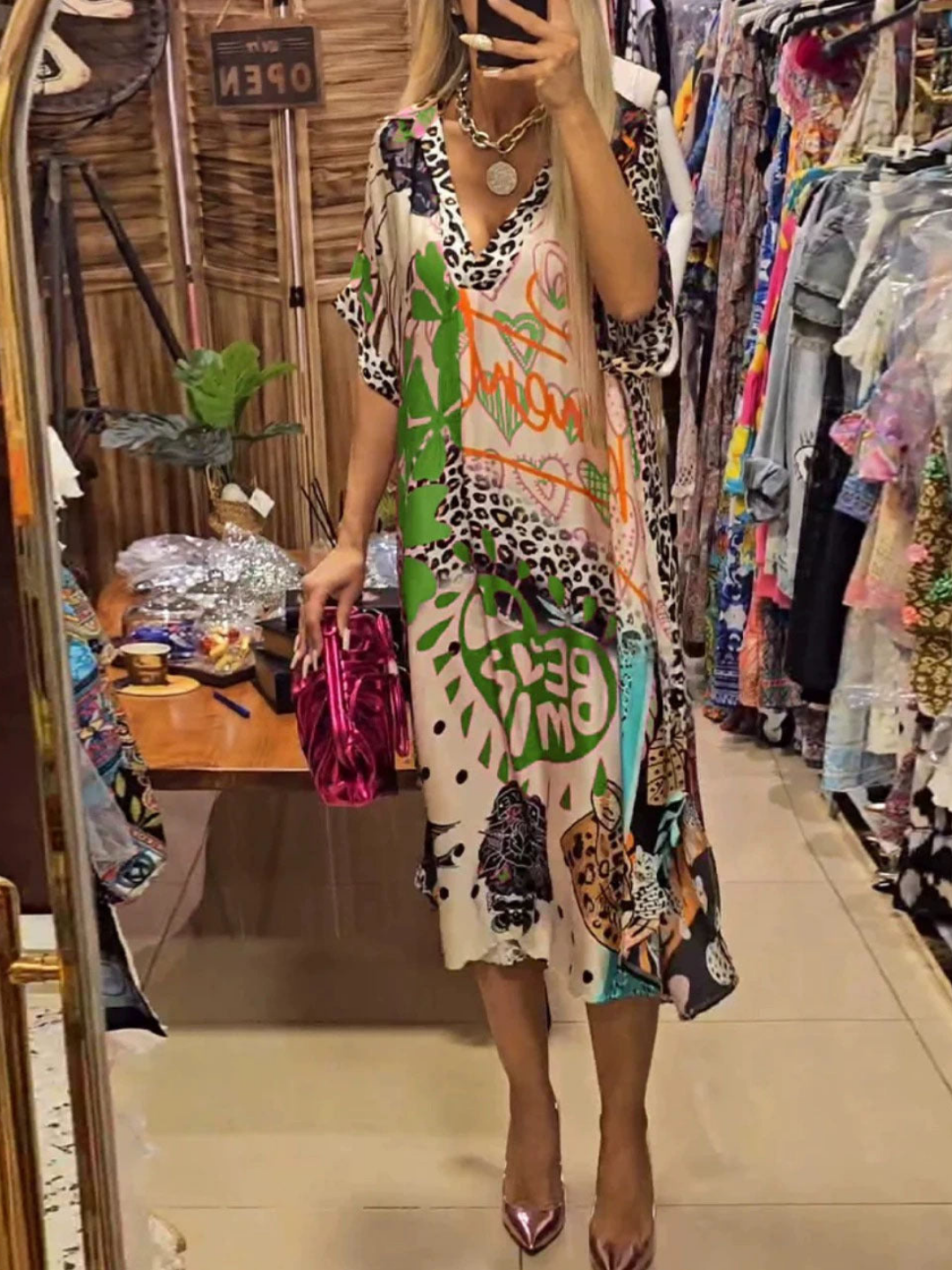 Suki | Women's Lightweight Graphic Print Oversized Tunic