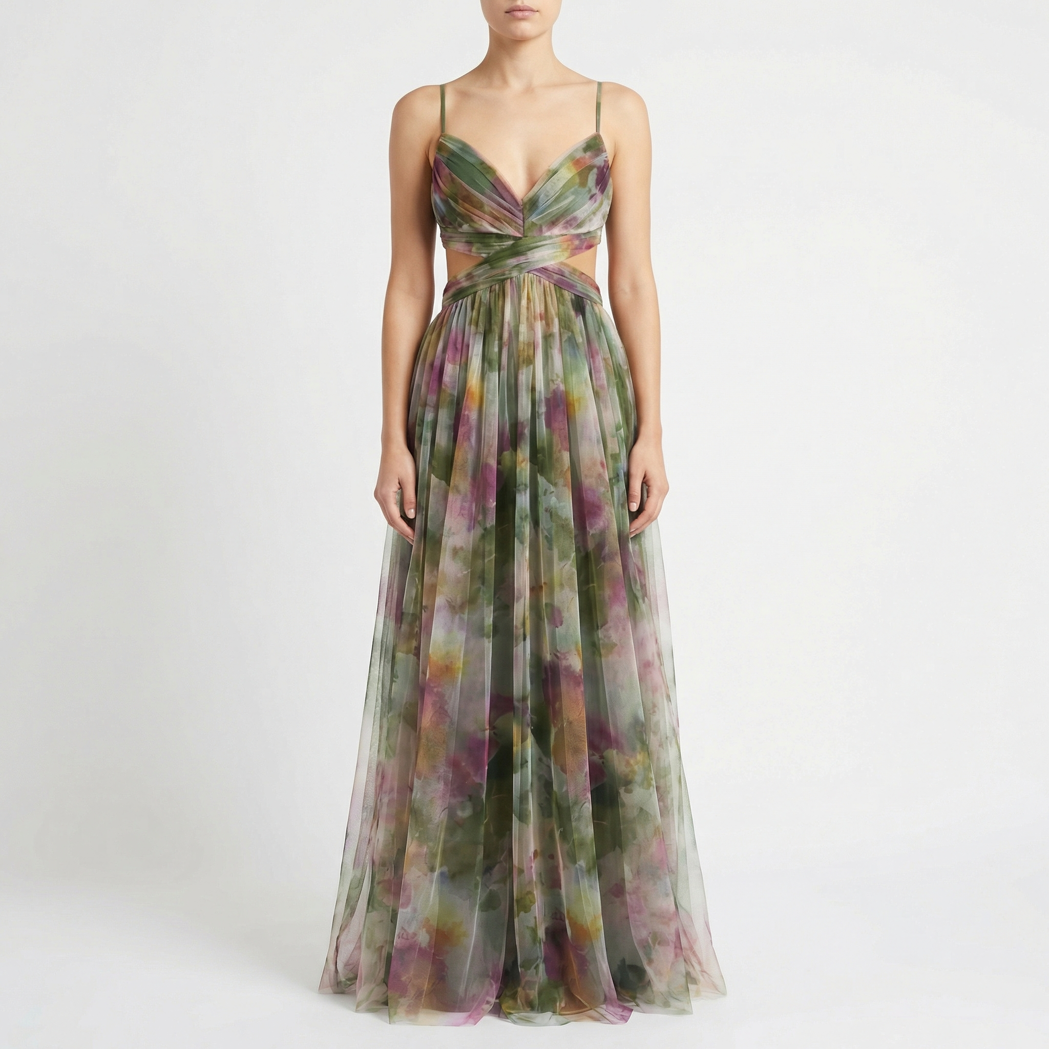 Talia | Women Dress With Watercolour Print | Maxi