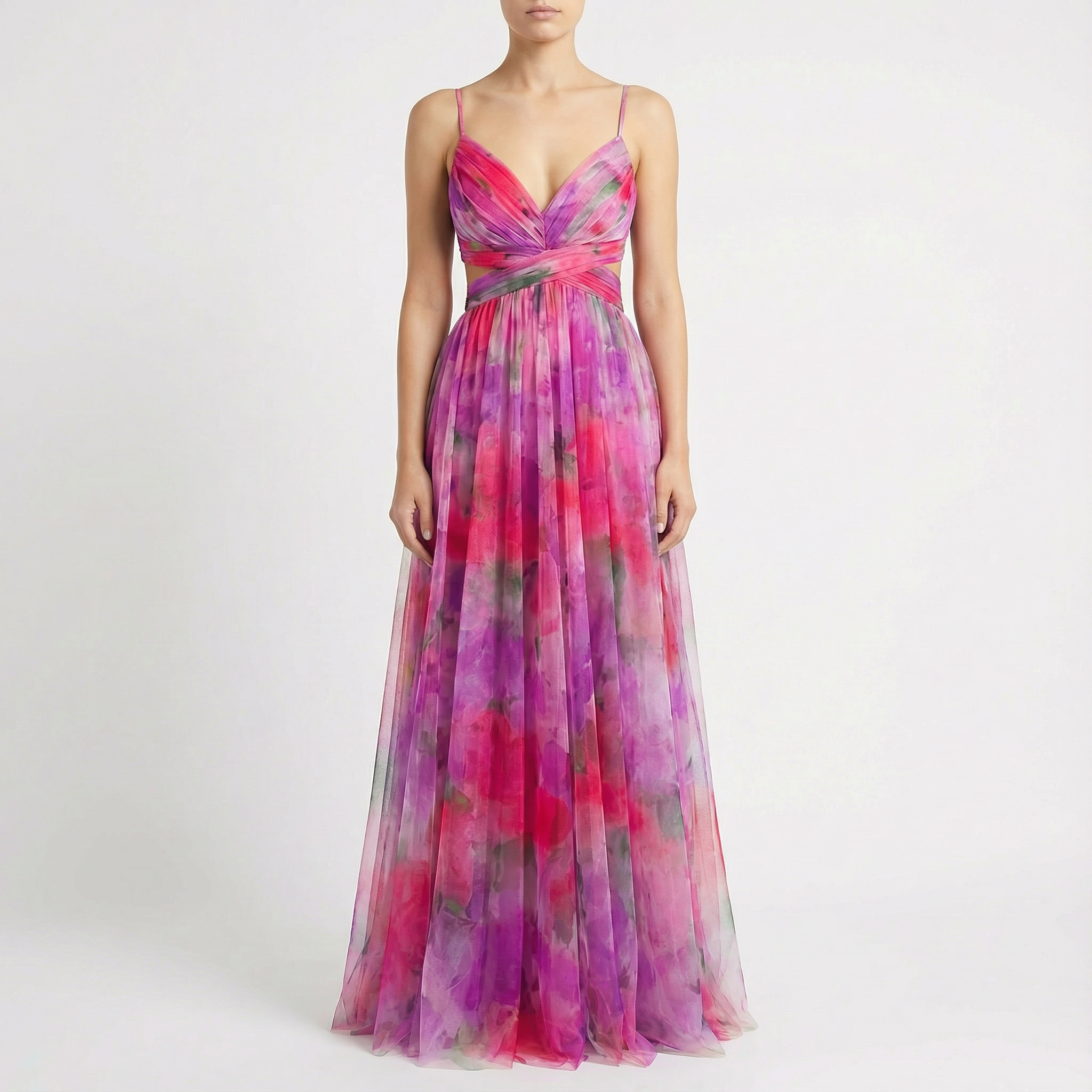Talia | Women Dress With Watercolour Print | Maxi