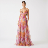 Talia | Women Dress With Watercolour Print | Maxi