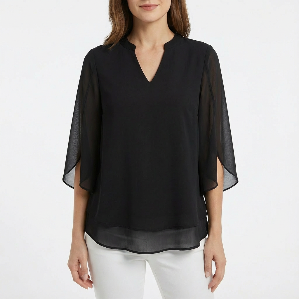 Thalia | Women Blouse With Split Sleeve | 3/4 Sleeve
