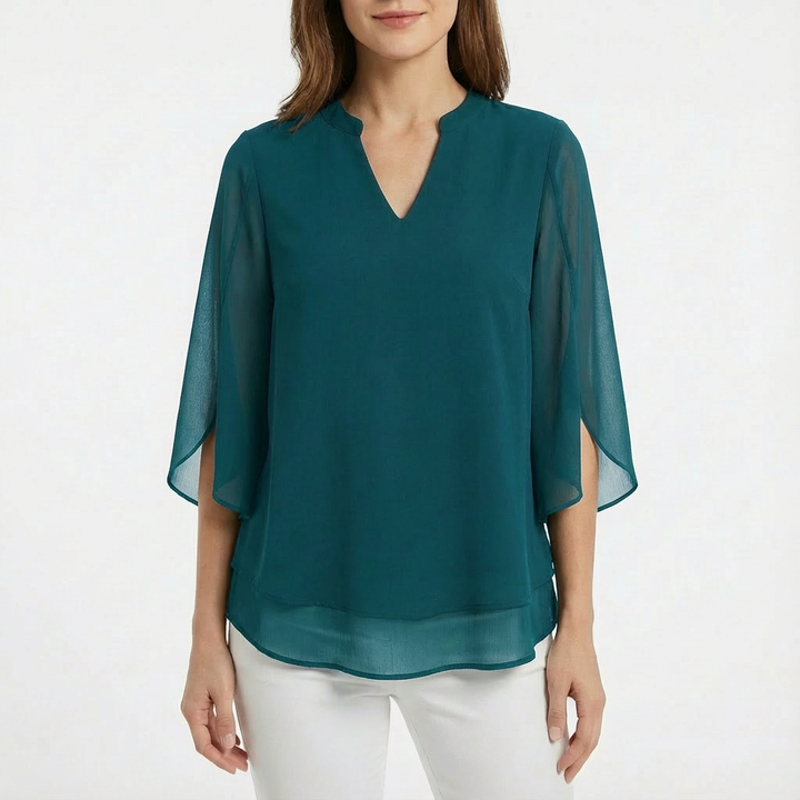 Thalia | Women Blouse With Split Sleeve | 3/4 Sleeve