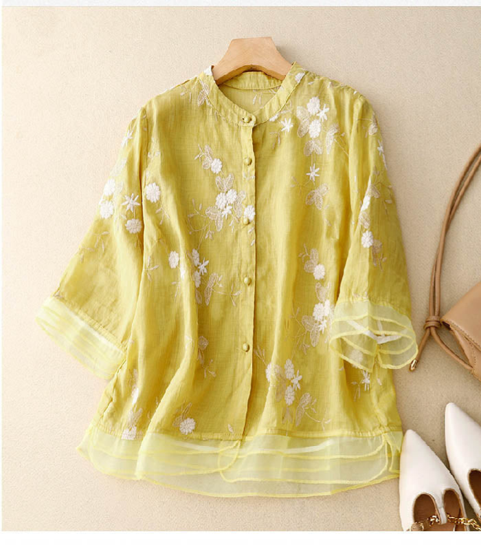 Thea | Women's Chiffon Floral Button Blouse