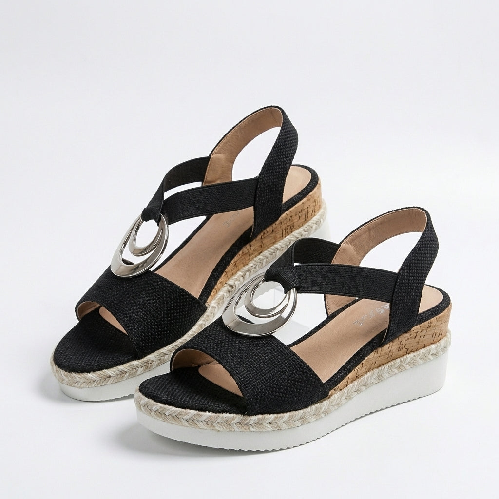 Thea | Women's Leather Espadrille Platform Sandals