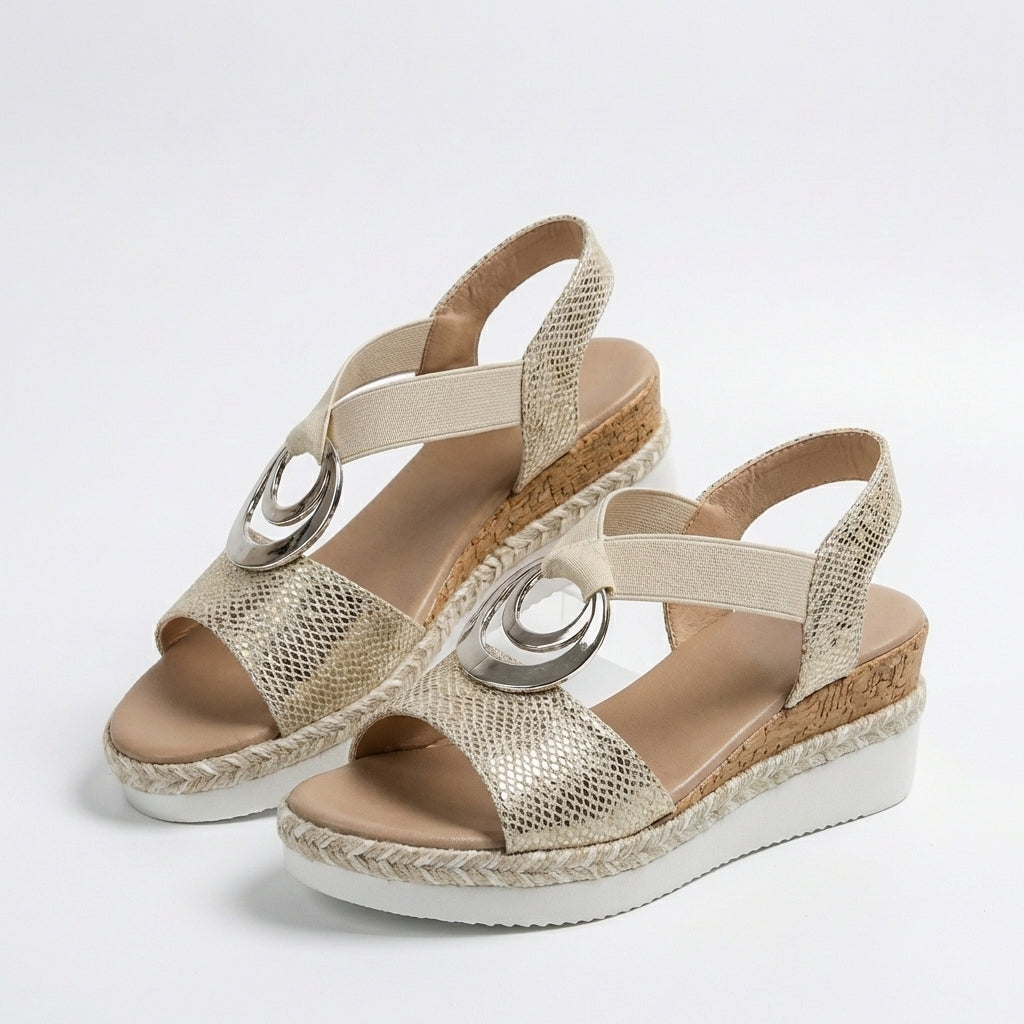 Thea | Women's Leather Espadrille Platform Sandals