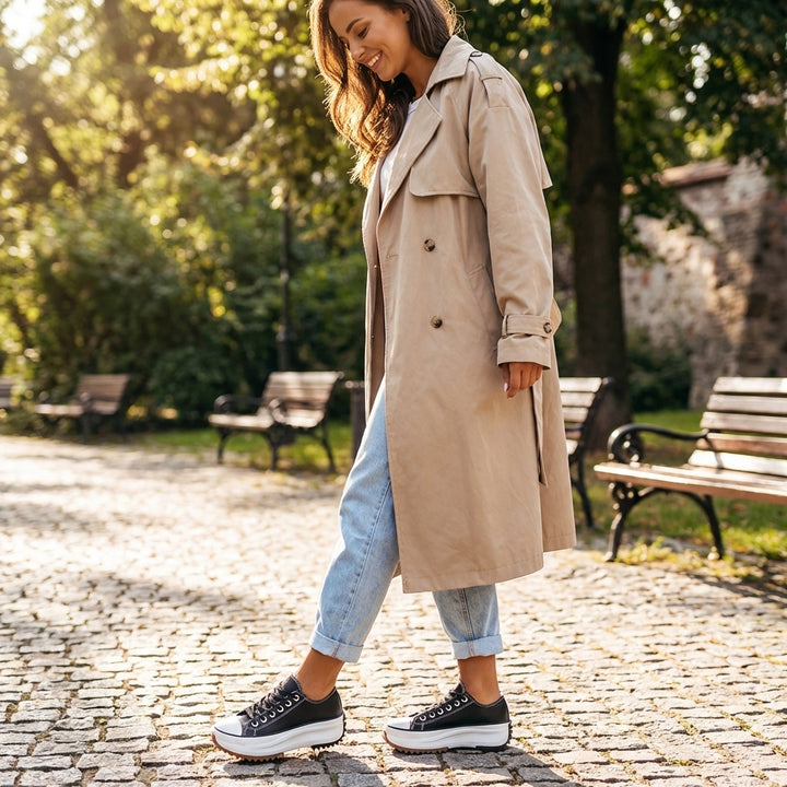 Wren | Women's Canvas Platform Lace-Up Trainers