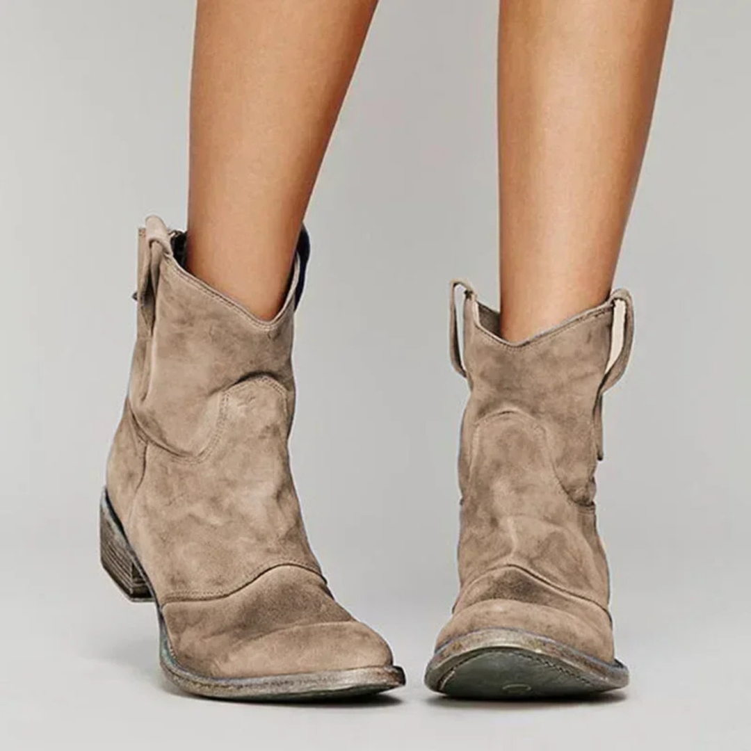 Wren | Women's Suede Ankle Cowgirl Boots