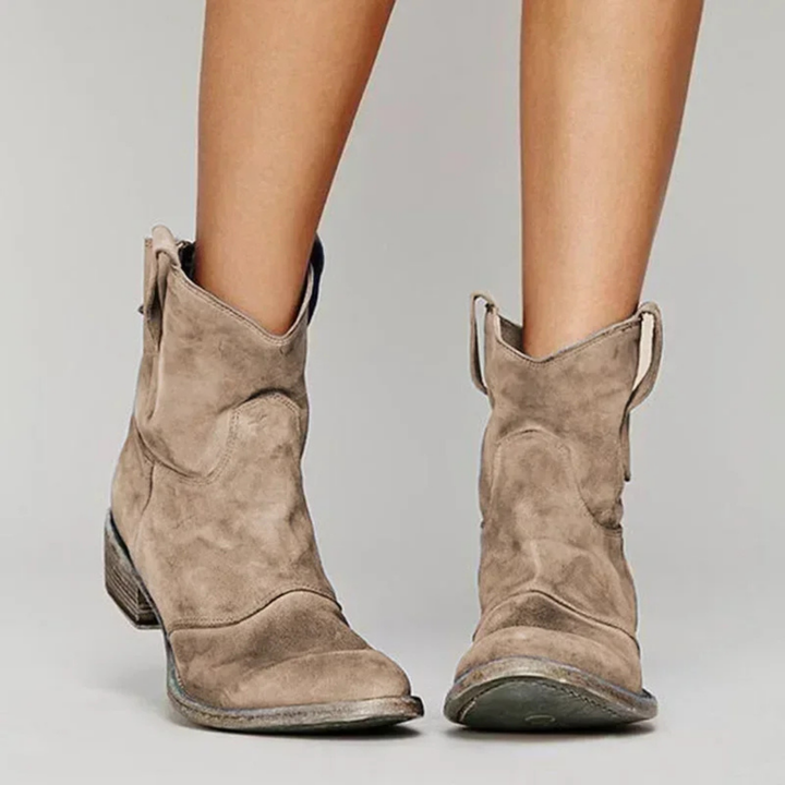 Wren | Women's Suede Ankle Cowgirl Boots