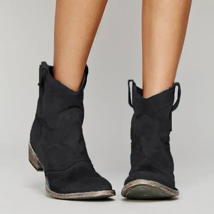 Wren | Women's Suede Ankle Cowgirl Boots