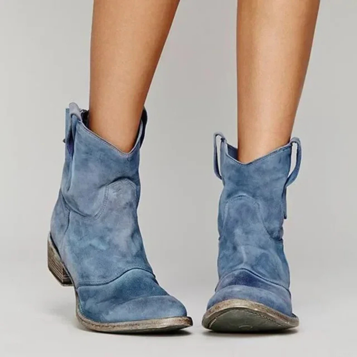 Wren | Women's Suede Ankle Cowgirl Boots