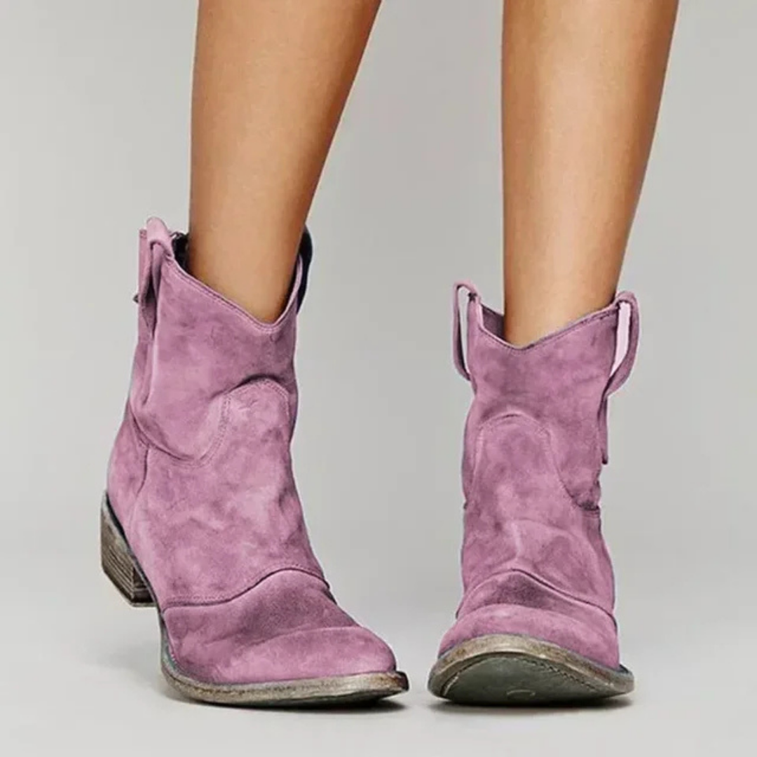 Wren | Women's Suede Ankle Cowgirl Boots