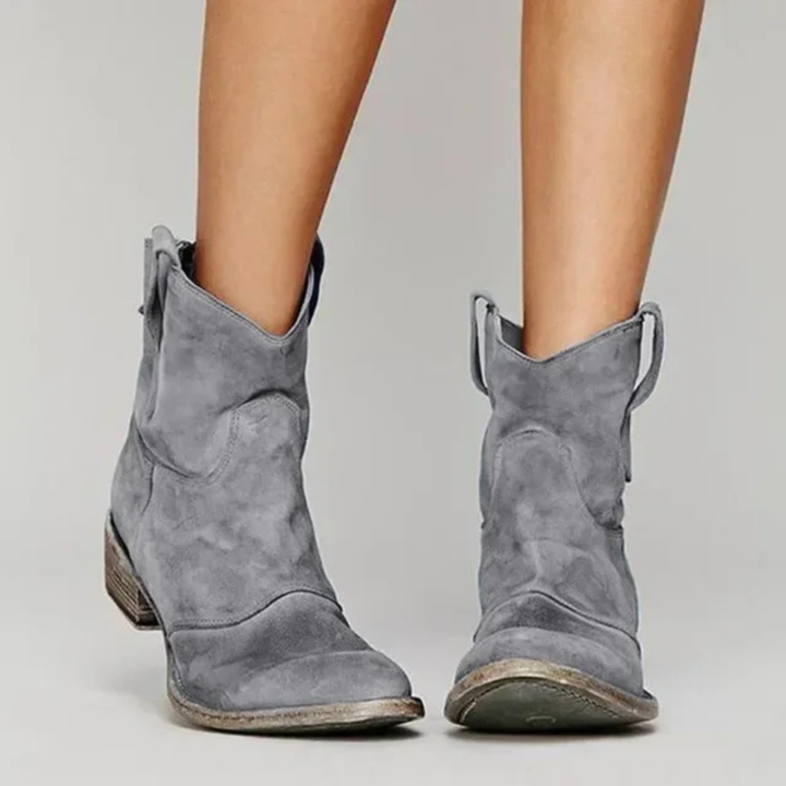 Wren | Women's Suede Ankle Cowgirl Boots
